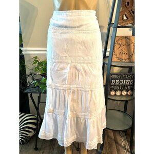 JM Collection Woman Lined Elastic Waist Tiered Skirt